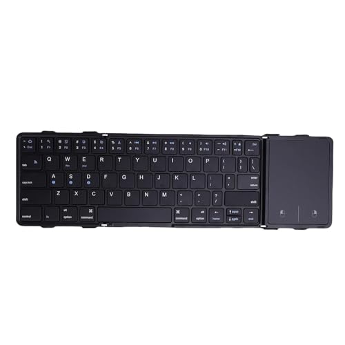 ASHATA Tragbare BT-Klapptastatur Foldable Tastatur Wiederaufladbare Drahtlose Tastatur für Reisereisen mit 10 M Bereiche 3-Gerätsynchronisation 5-Monats-Batterie 12 Hotkeys von ASHATA