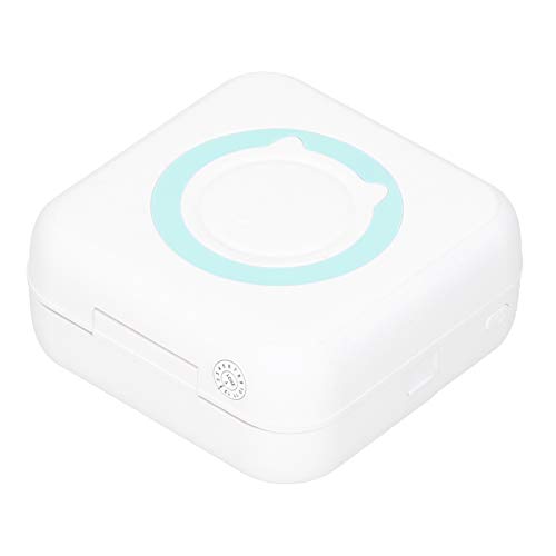 ASHATA Tragbarer Drucker, Thermodrucker Drahtloser -Bildfotoetikett-Papierdrucker mit USB-Kabel, Kleiner Smartphone-Drucker mit Druckerpapierrolle (Grün) von ASHATA