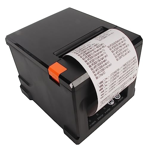 ASHATA Tragbarer Thermodrucker, 80-mm-POS-Drucker, USB-Thermobondrucker, Hochgeschwindigkeitsdruck-Küchendrucker mit Automatischer Schneidevorrichtung für Catering-Systeme (EU-Stecker) von ASHATA