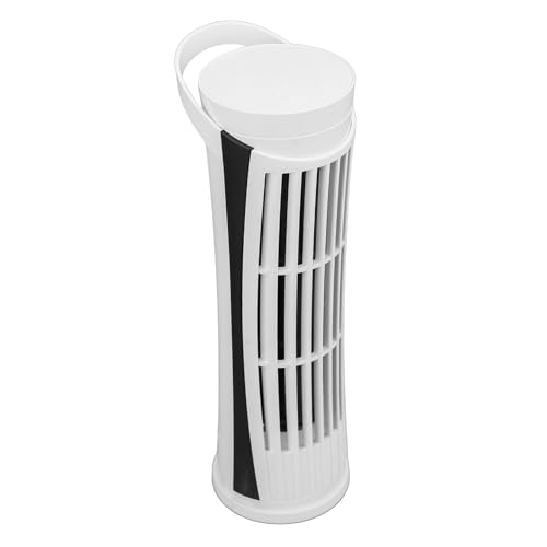 ASHATA Turmventilator, Flügelloser USB Tischventilator mit 2 Beleuchtungsmodi und 2 Einstellbaren Geschwindigkeiten für das Home Office, Schlafsaal, Kindertagesstätte (WHITE) von ASHATA