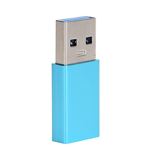 ASHATA USB C Buchse auf USB Stecker Adapter, Typ-C Adapter Konverter Buchse auf USB 3.0 Stecker USB Schnellladeadapter, Kompatibel mit Laptop, PC, Ladegerät (Blau) von ASHATA