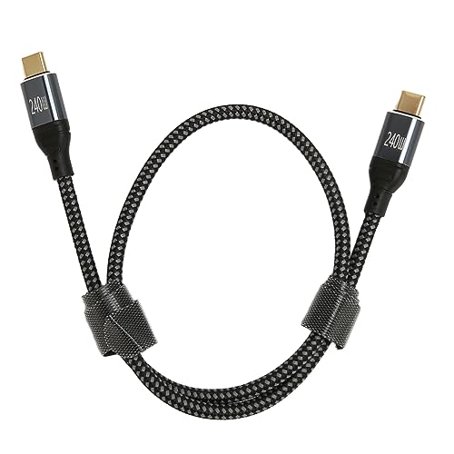 ASHATA USB C Ladekabel, Nylon USB C zu USB C Kabel 240 W, 1,6 Fuß, PD3.1 Typ C Schnellladekabel, für Laptop, Telefon, Tablet von ASHATA