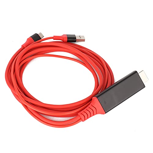 ASHATA USB-Typ-C-auf-Kabel, USB-3.1-Typ-C-auf-Adapterkabel, Video-Digital-Konverterkabel für Smartphone-kompatibel für (Rot) von ASHATA