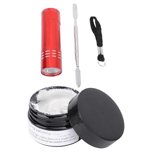 ASHATA UV -Lichthärtungsputt für Modellkit Reparaturen und Details, 50G, Multi -Purple -Schnellpaste -Kleber -Licht -Härtungsreparatur -Füllkit mit Licht von ASHATA