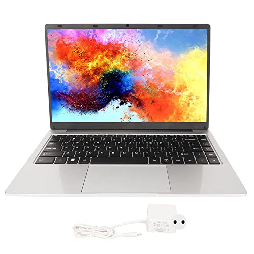 ASHATA Ultradünner 14-Zoll-Laptop für Windows 11, 6 GB LPDDR4-, 1 TB SSD, Celero J4105-Prozessor, 2,4 G 5 G WLAN, 6000 MAh, 1920 X 1080 2K HD-Display-Laptop-PC mit (6+1 TB EU-Stecker von ASHATA