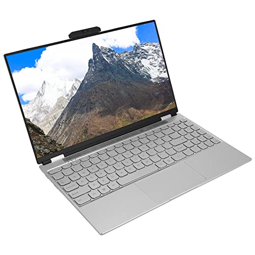 ASHATA Ultradünner 15,6-Zoll-Laptop für Windows 11, 16 GB DDR4-, Gaming-Laptop mit Tastatur mit Hintergrundbeleuchtung, N5015 Quad-CPU, 2,4 G 5 G Dual-WLAN, 5000 MAh, (16G+1T von ASHATA