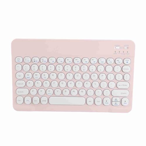 ASHATA Ultraflache -Tastatur, Ultraleichte Tragbare Drahtlose 3.0-Tastatur für IOS, für, für, für Handy-Tablet-Laptop, Eingebauter Akku (Rosa) von ASHATA
