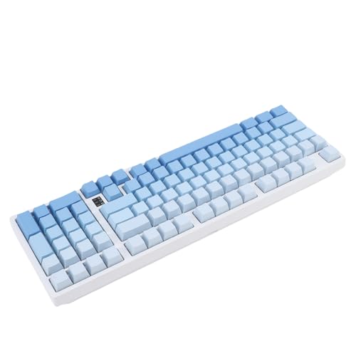 ASHATA WLAN -Mechaniktastatur, RGB Hot Swappable 3 Modi Gaming -Tastatur Unterstützen BT 5.0/2,4G / USB -Kabel -PBT -Tastatur mit 3000 -mAh - für Spiele -Arbeitsstudien (Blau weiß) von ASHATA
