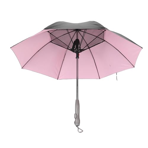ASHATA Wiederaufladbare Sonne Regenschirm, Typ C Wiederaufladbare 3 Faltbare Blades Spray Lüfter Sonne Sonnenschirm mit Wasserflasche für Strand (Rosenate) von ASHATA