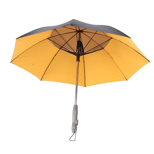 ASHATA Wiederaufladbare Sonne Regenschirm, Typ C Wiederaufladbare 3 Faltbare Blades Spray Lüfter Sonne Sonnenschirm mit Wasserflasche für Strand (YELLOW) von ASHATA