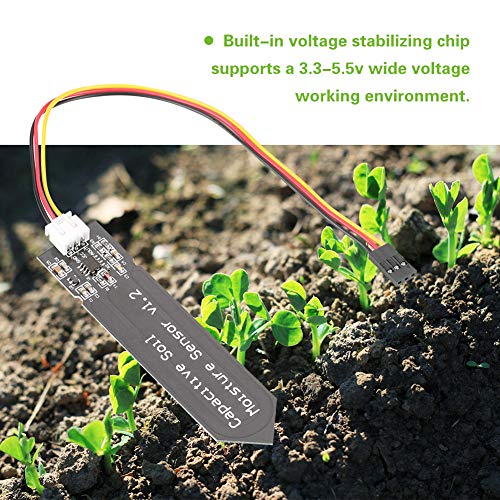 Bodenfeuchtesensor Hygrometer Modul,Kapazitiver Bodenfeuchtigkeitssensor,Korrosionsbeständiges Modul zur Überwachung der Bodenfeuchtigkeit in Echtzeit für Gartenpflanzen,Landwirtschaft usw. von ASHATA