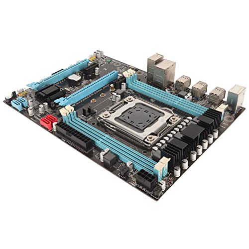 Desktop Computer M ATX Motherboard, DDR3 LGA 2011 CPU für Intel für Core Mainboard, 4 Kanal NVME M.2 Schnittstelle PC Gaming Motherboard mit Gigabit NIC von ASHATA