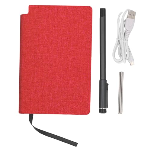 Digital Smart Pen Notebook und Writing Board Set, Al Bild Generierung, Echtzeit Synchronisierung für Digitalisierung, Umwandlung in Text, Speichern, Teilen von Papiernoten für (Leinenstruktur rot) von ASHATA
