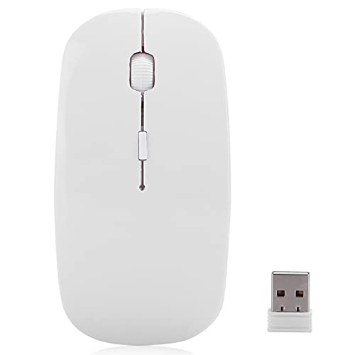 ASHATA Drahtlose Maus, wiederaufladbare drahtlose Mäuse mit USB-Nano-Empfänger Office Business Laptop Desktop-Computer Tablet Tragbare Maus Ergonomisches Design, angenehmes Gefühl von ASHATA