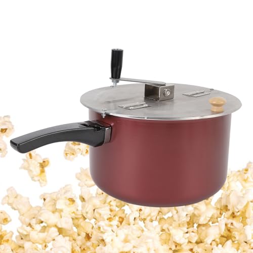 Herdplatte Popcorn Popper, Manuelle Popcorn Maker, Handbetriebene Popcorn Maker Köstliche Hausgemachte 28,4 x 16 cm, mit 2 x Tassen, für Heimkino von ASHATA