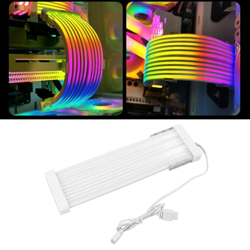 RGB PSU Kabel ARGB PC Kabel 200 Mm, 5 V 3 Pin Biegung Silikon Synchronisation PC Stromkabel für PC Motherboard Graphics Netzteil, 56pcs LED Perlen RGB PSU Kabel ARGB PC Kabel 200 Mm, 5 V 3 Pin Biegung Silikon Synchronisation PC Stromkabel für PC Motherboard Graphics Netzteil, 56pcs LED Perlen von ASHATA