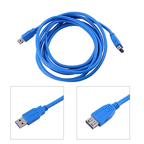 USB 3.0 Verlängerungskabel, 1m/1.8m Super Speed Erweiterung Daten Kabel,USB 3.0 Typ A Stecker auf Weiblich Kabel,5 Gbit/s Verlängerungskabel Blau (1 m / 3,3 Fuß) von ASHATA