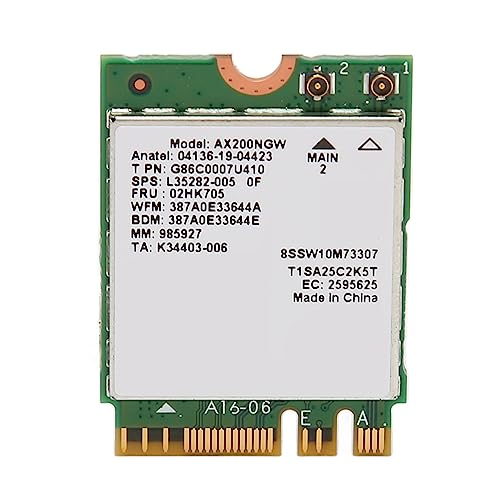 WiFi 6 AX200NGW M.2 2230 WiFi Netzwerkkarte, Dualband 802.11AX 2,4 G 574 Mbit/s 5G 2400 Mbit/s BT5.2 WiFi M.2 WiFi 6 Karten Netzwerkadapter, für 10 11 64 Bit WiFi 6 AX200NGW M.2 2230 WiFi Netzwerkkarte, Dualband 802.11AX 2,4 G 574 Mbit/s 5G 2400 Mbit/s BT5.2 WiFi M.2 WiFi 6 Karten Netzwerkadapter, für 10 11 64 Bit von ASHATA