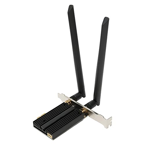 ASHATA WiFi 6E PCIe WiFi Karte, WiFi 6E BT5.2 PCI E Erweiterungskarte, 3 Band Wireless Adapter 6G 5G 2,4G 2400 Mbit/s WPA3 Dual Antenne Plug and Play Unterstützt für Win 10 11 64Bit von ASHATA