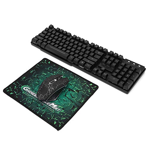 Wireless Gaming Tastatur & Maus & Mousepad Combo, 7 Farben Rainbow LED Backlit 2.4G Wireless Tastatur, Maus mit 6 Tasten DPI Einstellbar, für PC Gamer Computer Desktop Wireless Gaming Tastatur & Maus & Mousepad Combo, 7 Farben Rainbow LED Backlit 2.4G Wireless Tastatur, Maus mit 6 Tasten DPI Einstellbar, für PC Gamer Computer Desktop von ASHATA