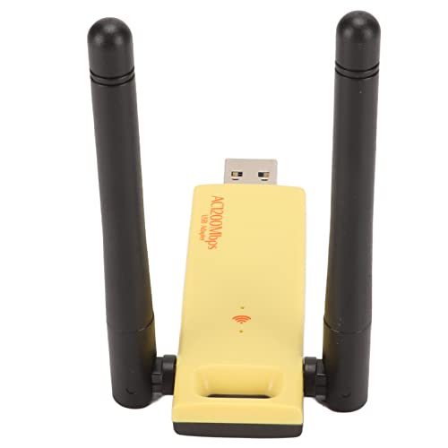 ASHATA Wireless USB WiFi Adapter, USB WiFi Adapter, 2,4 GHz 5 GHz USB 3.0 Schnittstelle USB Wireless Karte mit 2 3dBi High Gain Antenne für PC Laptop von ASHATA