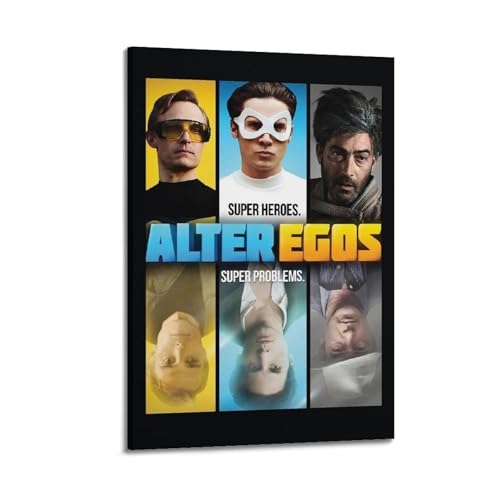 ASHDRUWQHR Alter Egos Poster auf Leinwand, Wandkunstdruck, ästhetisches Poster, moderne Kunst, Gemälde für Wohnzimmer, 40 x 60 cm, Rahmenstil von ASHDRUWQHR