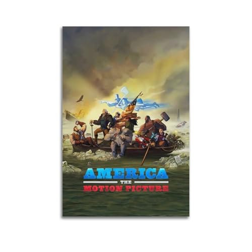 ASHDRUWQHR Poster auf Leinwand, Motiv: Amerika, The Motion, Kunstdruck, ästhetisches Poster, moderne Kunst, Gemälde für Wohnzimmer, 40 x 60 cm, ungerahmter Stil von ASHDRUWQHR