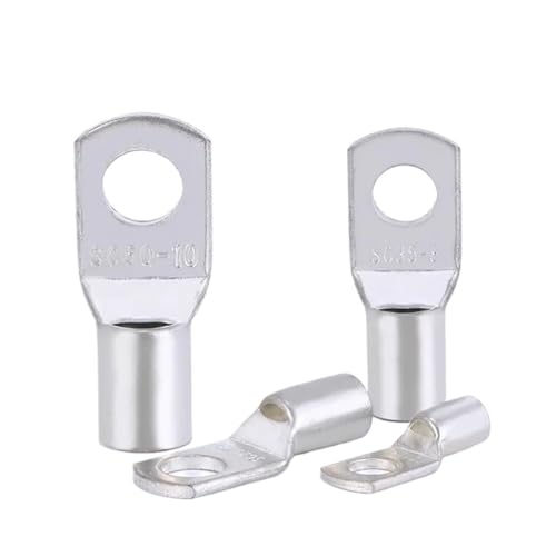 100 Stück SC-Typ-Drahtnasenklemmen – Kabelschuhe aus blankem Kupfer for Batterieblock-Kabelschuhe, Crimp-Steckverbinder for Leiter mit 1,5–70 mm²(SC10-8) von ASHILD