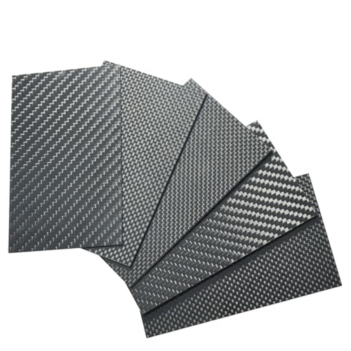 3K glänzend-matte Twill-Kohlefaserplatte – 75 x 125 mm, leichte und langlebige Kohlefaserplatte for Modellflugzeuge, Drohnen und mehr(4.0mm plain glossy) von ASHILD
