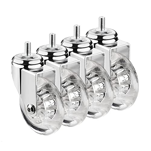 ASHILD Lenkrollen mit Gewindeschaft, M8 x 15 mm | M10 x 15 mm, 75 mm Lenkrollen, drehbares Rad, bis zu 40 kg, geräuschlose Lenkrollen für Möbel, gummierte Trolley-Räder (Größe: M8 x 15 mm, Farbe: 4 von ASHILD