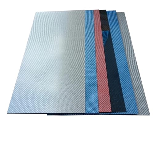 Mehrfarbige Kohlefaserplatte – 245 x 395 mm, 3K-Verbundplatte, leicht und langlebig, perfekt for den Modellflug und den Einsatz im Automobilbereich(Red,2.0mm) von ASHILD