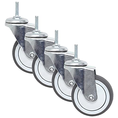 Set mit 4 Lenkrollen, 75 mm, robuste Lenkrolle M8 x 25, Gummirolle mit Bremse für Möbelwagen, Tragfähigkeit 130 kg Set mit 4 Lenkrollen, 75 mm, robuste Lenkrolle M8 x 25, Gummirolle mit Bremse für Möbelwagen, Tragfähigkeit 130 kg von ASHILD