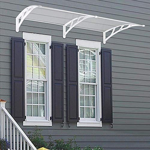 Türüberdachung, Türüberdachung, PC-Polycarbonat-Markise, Regenschutz für Haustür, Veranda und Fenster, leicht, Aber stabil (Größe: 60 x 200 cm) von ASHILD