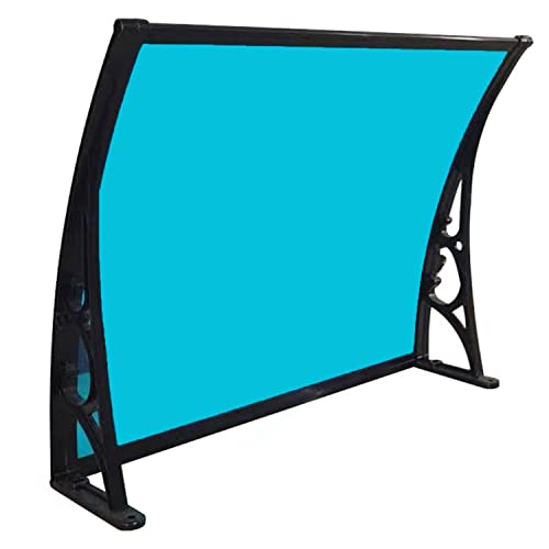 Türüberdachung Außenmarkise, Regen-Sonnenschutz-Polycarbonat-Terrassen-Veranda-Markise, Regenschutz für Vordertür und Hintertür (Farbe: Blau, Größe: 120 x 60 cm) von ASHILD