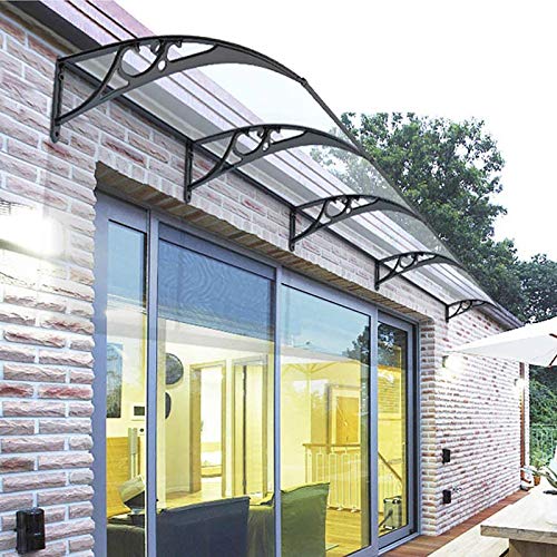 Türvordach-Markise, Türvordach-Markise, Fenster-Regenschutz für die Veranda vor der Haustür – Schwarz (Größe: 60 x 300 cm) von ASHILD