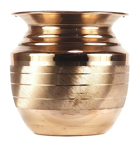 ASHIRWAD Kalash Pure Copper Kalash Lota for Pooja Prayer Arti Puja Pot sizes For New Home (650 ml) von ASHIRWAD