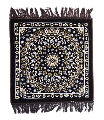 Puja Aasan Samt, Wolle, Pooja, Aassan, Meditationstuch, Matte, Aasanam-Teppich, Matratze, 61 x 61 cm (Kaffee-2) von ASHIRWAD