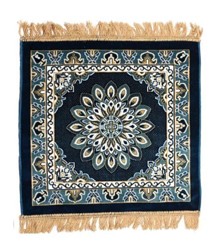Puja Aasan Teppichmatratze, 61 x 61 cm, Samt, Wolle, Pooja, Aassan, Meditationstuch, Matte, Aasanam-Teppich, Matratze (Firozi-2) von ASHIRWAD