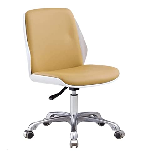 ASHSDI Sitzmöbel Für Büro Leder Bürostuhl Ohne Armlehne Computerstuhl Personal Arbeitsstuhl Konferenz Home Höhenverstellbarer Sitz Schreibtischstuhl(E) von ASHSDI