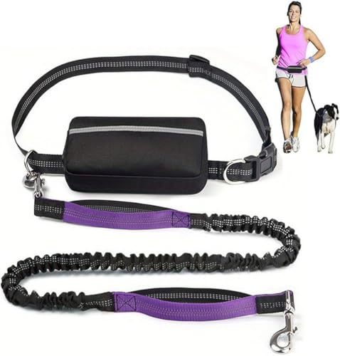 ASIAD Upliftjoys Dog Leash,Dog Running Lead,Dog Walking Belt Bag with Adjustable Waist Belt,Handles Elastic Leash for Running and Walking The Dogs,Reflective Design for Walking Running,Lila,A ASIAD Upliftjoys Dog Leash,Dog Running Lead,Dog Walking Belt Bag with Adjustable Waist Belt,Handles Elastic Leash for Running and Walking The Dogs,Reflective Design for Walking Running,Lila,A von ASIAD