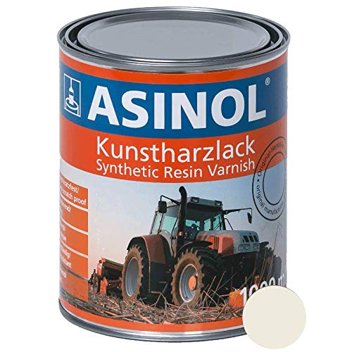 ASINOL IHC weiß 1.000 ml Kunstharzlack für Baumaschinen, Landmaschinen und Schlepper, Hochglanz, 1 Liter Dose von ASINOL