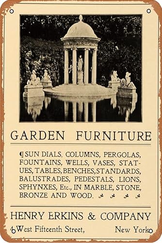 1905 Ad Gartenmöbel dekorative Säulenstatuen Pergola Sonnenuhr Henry ARC3 Retro-Stil Metall-Blechschild Home Cafe Bar Pub Wanddekoration Metallposter 20,3 x 30,5 cm 1905 Ad Gartenmöbel dekorative Säulenstatuen Pergola Sonnenuhr Henry ARC3 Retro-Stil Metall-Blechschild Home Cafe Bar Pub Wanddekoration Metallposter 20,3 x 30,5 cm von ASIOADWNA