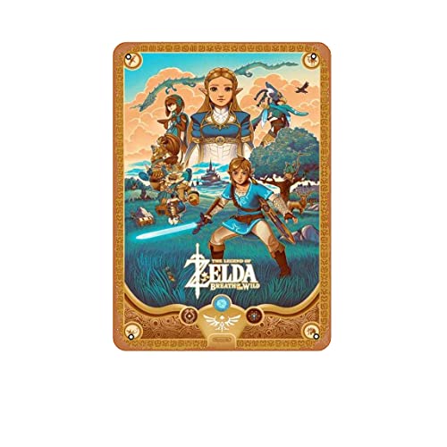 ASIOADWNA Blechschild, Vintage-Legende von Zelda, Videospiel-Poster, Leinwand-Poster, Wandkunst-Poster, Heimdekoration, Spieler-Zimmer-Dekoration, Wanddekoration, Kunstposter, Geschenk, Metallschild, von ASIOADWNA