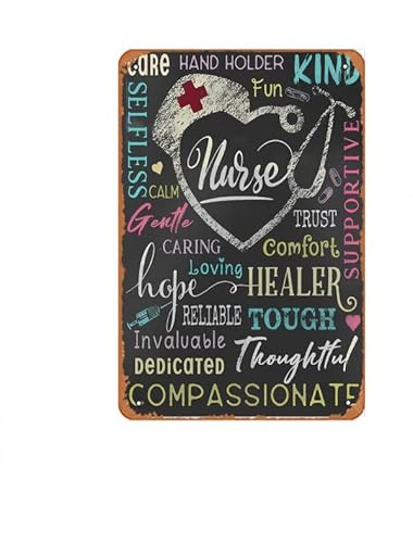 Blechschild Vintage Krankenschwester Handhalter Vertikaler Druck Poster Bar Club Familie Badezimmer WC Cafe Lustige Wanddekoration Geschenk Metallschilder 20,3 x 30,5 cm von ASIOADWNA