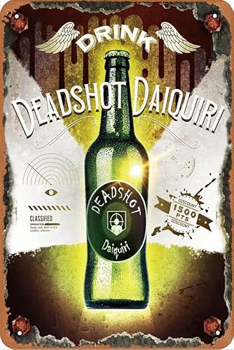 Deadshot Daiquiri Perk-a-Cola Metall-Blechschilder, 20,3 x 30,5 cm, lustig, schicke Kunst, Wanddekoration, Zuhause, Hofschilder, Bar, Hotel, Café, Pub, Innen- und Außenbereich, Restaurant von ASIOADWNA