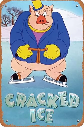 Filmposter "Cracked Ice" Retro, Metall-Blechschild, Wandkunst, Metall-Blechschild, Höhle, Bar, Club, Metall-Blechschild, 20,3 x 30,5 cm von ASIOADWNA