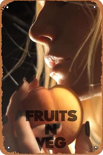 Fruits 'n Veg Filmposter, Retro-Metall-Blechschild, Wandkunst, Metall-Blechschild, Höhle, Bar, Club, Metall-Blechschild, 20,3 x 30,5 cm von ASIOADWNA