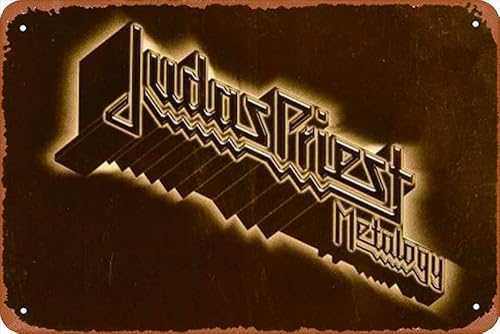 Judas Priester Postkarte Metall-Blechschild Outdoor Indoor Wandpaneel Retro Vintage Poster 20,3 x 30,5 cm von ASIOADWNA