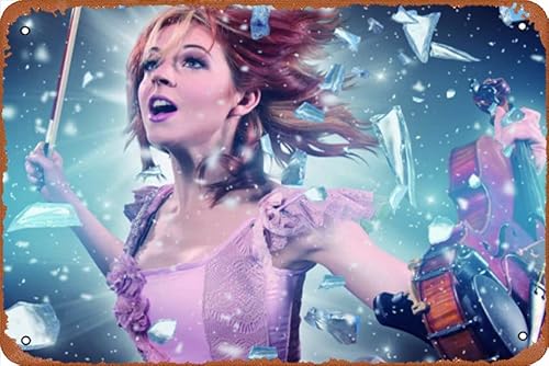 Lindsey Stirling Retro-Schild Metallschild Vintage-Poster für Zuhause, Bar, Kaffee, Wanddekoration, 20,3 x 30,5 cm Geschenke von ASIOADWNA