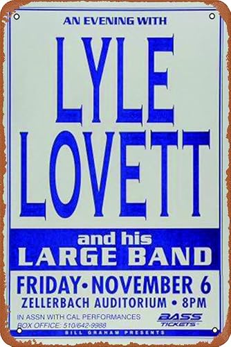 Lyle Lovett & His Metall-Blechschild für drinnen und draußen, Retro-Poster, 20,3 x 30,5 cm von ASIOADWNA